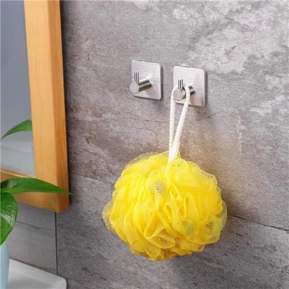 16-Inch Towel Bar - Self Adhesive Bathroom Towel Holder with 2 Packs Towel Hooks